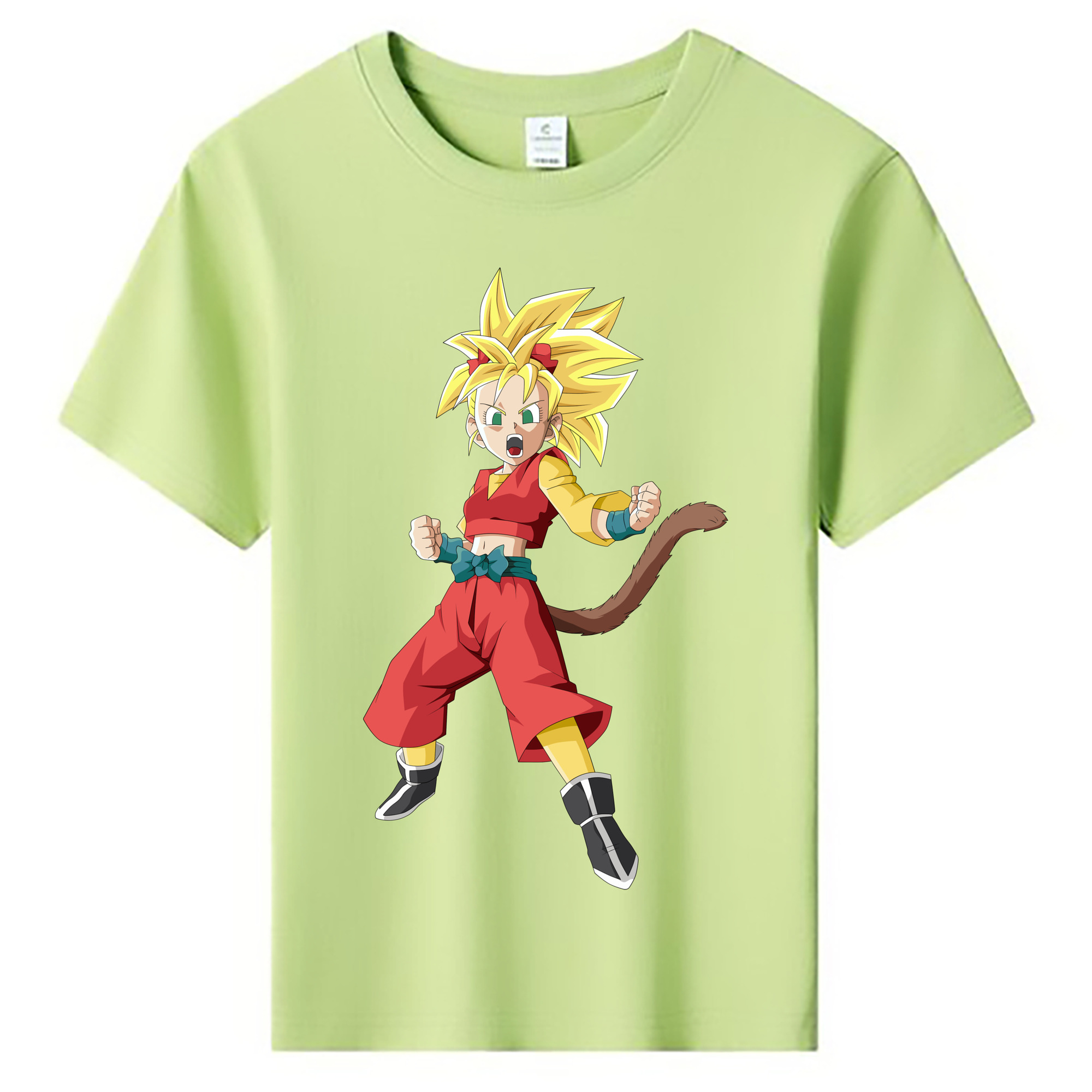 （画像用） ドラゴンボール カリフラ DRAGON BALL Caulifla 綿100％キッズTシャツ（フロントプリント）